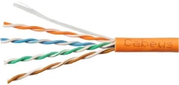 Кабель информационный Cabeus UTP-4P-CAT.5E-SOLID-LSZH-100 кат.5E U/UTP 4 пары LSZH внутренний 100м оранжевый