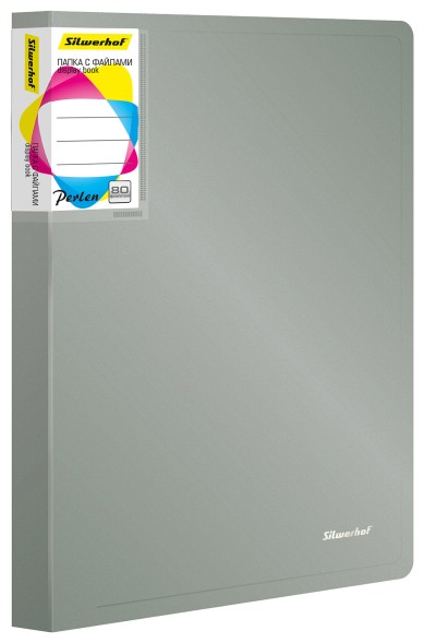 Папка с 80 прозр.вклад. Silwerhof Perlen 292981-77 A4 1мм карман серебристый металлик