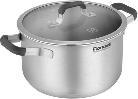 Кастрюля Rondell Stolz RDS-1752 2.3л. d=18см (с крышкой) стальной