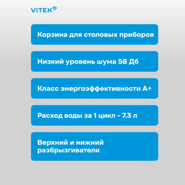 Посудомоечная машина Vitek VT-DT306 белый (компактная)