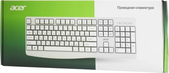 Клавиатура Acer OKW301 белый USB (ZL.KBDCC.01B)