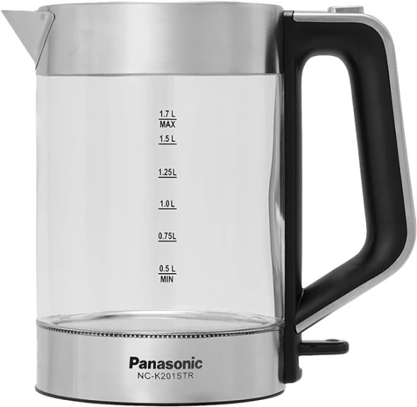 Чайник электрический Panasonic NC-K201STR 1.7л. 2200Вт серебристый корпус: стекло/металл/пластик