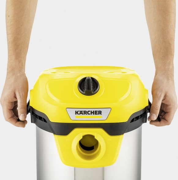 Строительный пылесос Karcher WD 2 Plus S V-15/4/18 1000Вт (уборка: сухая/влажная/выдув/сбор воды) желтый