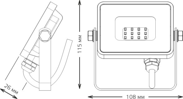 Прожектор уличный Gauss Qplus 690511310 светодиодный 10Втсерый