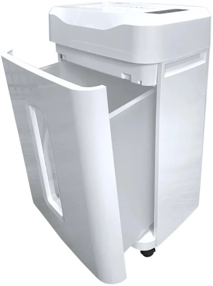 Шредер Office Kit S243N 3,9х38 белый (секр.P-4) фрагменты 35лист. 35лтр. скрепки скобы пл.карты CD