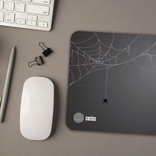 Коврик для мыши Cactus Spider gray черный 250x200x3мм (CS-MP-D13S)