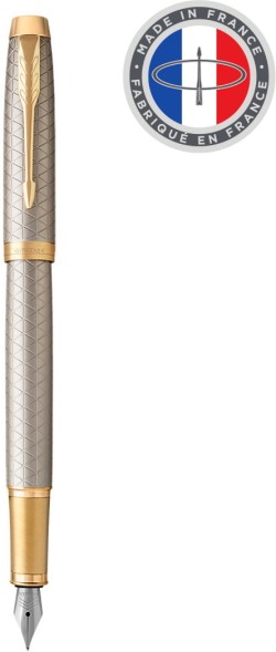 Ручка перьев. Parker IM Premium F323 (CW1931684) Grey GT F сталь нержавеющая подар.кор.