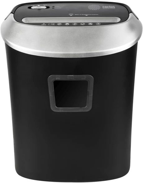 Шредер Cactus CS-SH-P6 черный/серый (секр.P-4) фрагменты 10лист. 21лтр. скрепки скобы пл.карты