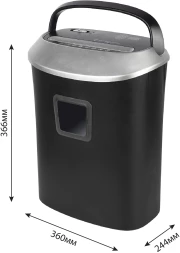 Шредер Cactus CS-SH-P6 черный/серый (секр.P-4) фрагменты 10лист. 21лтр. скрепки скобы пл.карты