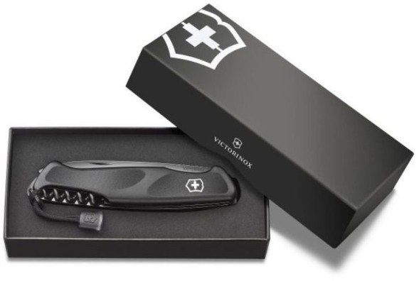 Нож перочинный Victorinox RangerGrip Onyx (0.9563.C31P) 130мм 12функц. черный подар.коробка