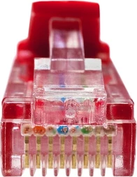 Патч-корд Suprlan 10-0153 UTP RJ-45 вил.-вилка RJ-45 кат.5E 2м красный LSZH 26AWG