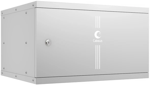 Шкаф коммутационный Cabeus (WSC-05D-6U55/45M) настенный 6U 550x450мм пер.дв.металл 30кг серый 390мм 11кг 220град. 320мм IP20 сталь