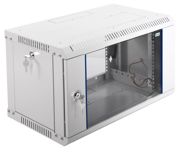 Шкаф коммутационный ЦМО ШРН-ЭКОНОМ (ШРН-Э-6.350-9005) настенный 6U 600x350мм пер.дв.стекл 85кг черный 300мм 11.43кг 180град. 342мм металл