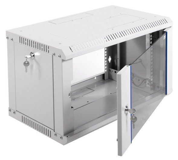 Шкаф коммутационный ЦМО ШРН-ЭКОНОМ (ШРН-Э-6.350-9005) настенный 6U 600x350мм пер.дв.стекл 85кг черный 300мм 11.43кг 180град. 342мм металл