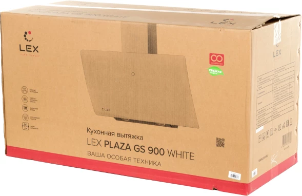 Вытяжка каминная Lex Plaza GS 900 WH белый управление: сенсорное (1 мотор)