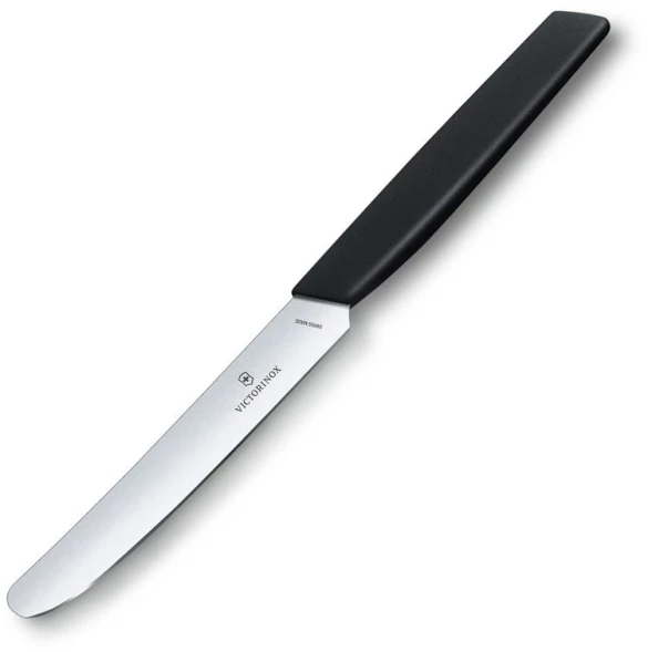 Нож кухонный Victorinox Swiss Modern (6.9003.11) стальной столовый лезв.110мм прямая заточка черный