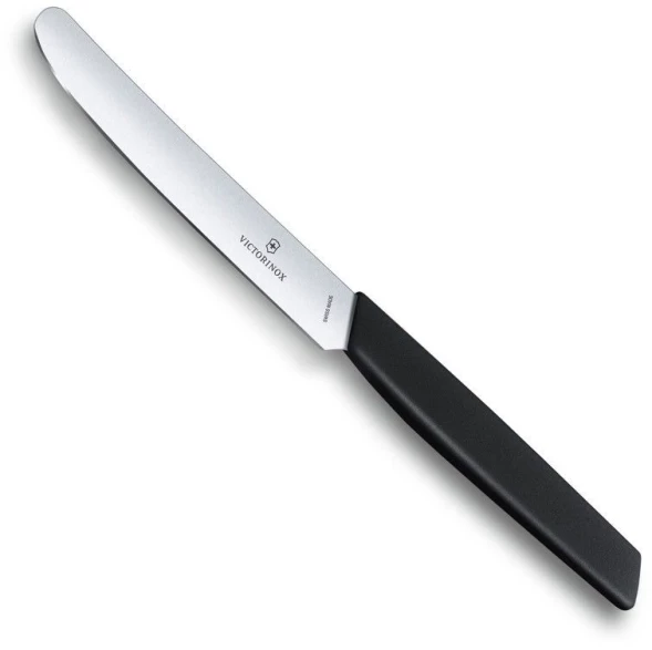 Нож кухонный Victorinox Swiss Modern (6.9003.11) стальной столовый лезв.110мм прямая заточка черный