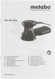 Эксцентриковая шлифмашина Metabo FSX 200 Intec 240Вт D125мм жестк.кейс (609225500)