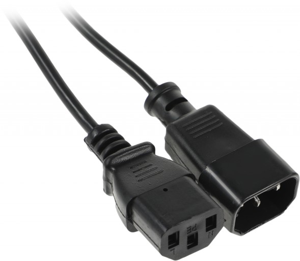 Кабель-удлинитель Ningbo AN23-1008 IEC C13 IEC C14 1.8м черный