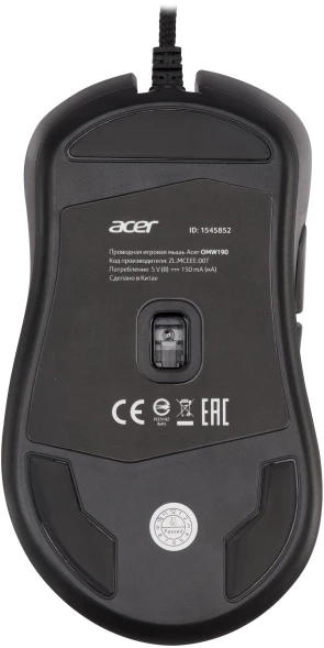 Мышь Acer OMW190 черный оптическая 6400dpi USB 6but (ZL.MCEEE.00T)
