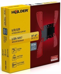 Кронштейн для телевизора Holder LCDS-5057 черный глянец 19&amp;quot;-47&amp;quot; макс.30кг настенный наклон