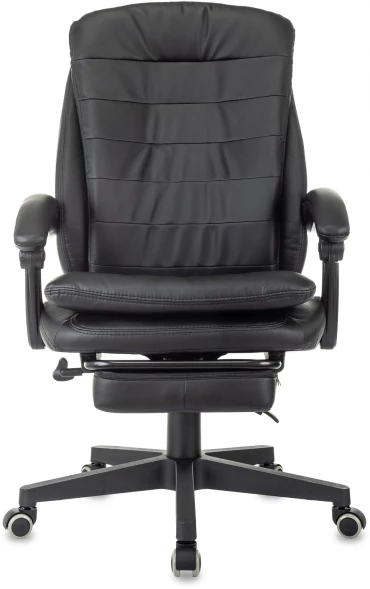 Кресло руководителя Бюрократ T-9950MSG-F черный эко.кожа крестов. пластик подст.для ног