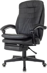 Кресло руководителя Бюрократ T-9950MSG-F черный эко.кожа крестов. пластик подст.для ног