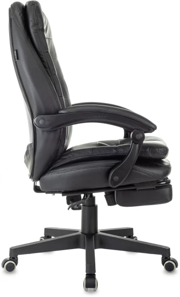 Кресло руководителя Бюрократ T-9950MSG-F черный эко.кожа крестов. пластик подст.для ног