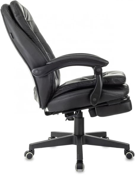 Кресло руководителя Бюрократ T-9950MSG-F черный эко.кожа крестов. пластик подст.для ног
