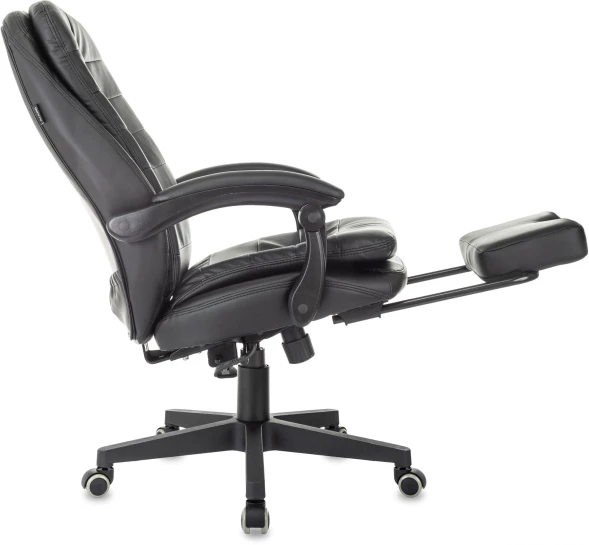 Кресло руководителя Бюрократ T-9950MSG-F черный эко.кожа крестов. пластик подст.для ног