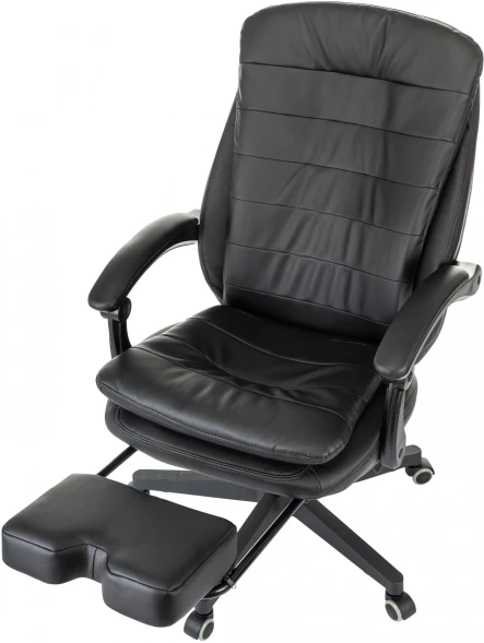 Кресло руководителя Бюрократ T-9950MSG-F черный эко.кожа крестов. пластик подст.для ног