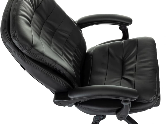 Кресло руководителя Бюрократ T-9950MSG-F черный эко.кожа крестов. пластик подст.для ног