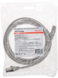 Патч-корд Rexant 02-0110-2 F/UTP RJ-45 вил.-вилка RJ-45 кат.5E 2м серый LSZH