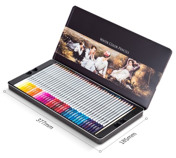 Карандаши цв. Deli 6524 Nuevo акварель. липа серебристый 72цв. мет.кор.