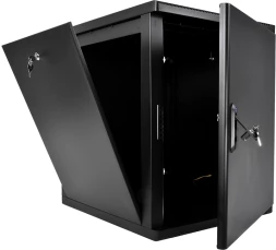 Шкаф коммутационный ЦМО (ШРН-М-15.650.1-9005) настенный 15U 600x650мм пер.дв.металл направл.под закл.гайки 120кг черный 581мм 27.36кг 180град. 745мм IP20 сталь