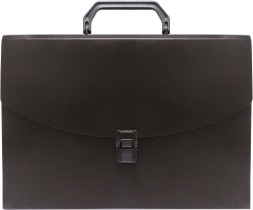 Портфель Бюрократ -BPP13BLCK 13 отдел. A4 пластик 0.7мм черный