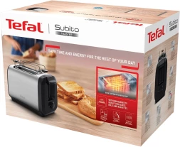 Тостер Tefal Express Metal TT5S1DE0 1200Вт серебристый/черный