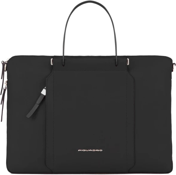 Деловая сумка женская Piquadro Circle CA4021W92/N с отделением для ноутбука 15.6&amp;quot; черная натур.кожа