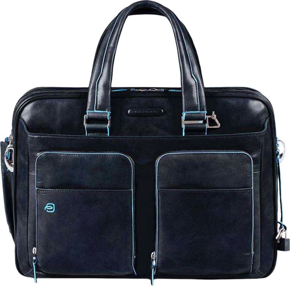 Деловая сумка Piquadro Blue Square CA2765B2/BLU2 с отделением для ноутбука 15&amp;quot; синяя натур.кожа