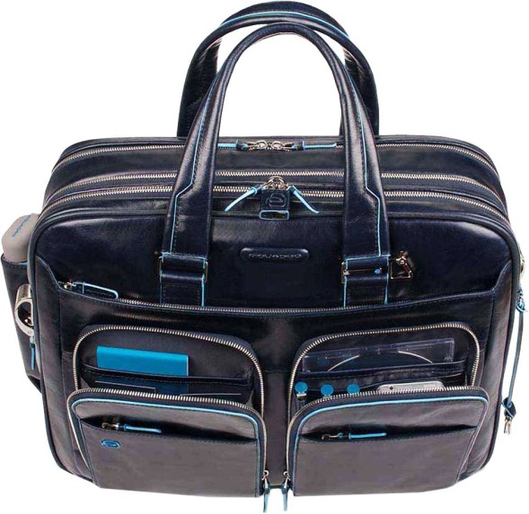 Деловая сумка Piquadro Blue Square CA2765B2/BLU2 с отделением для ноутбука 15&amp;quot; синяя натур.кожа