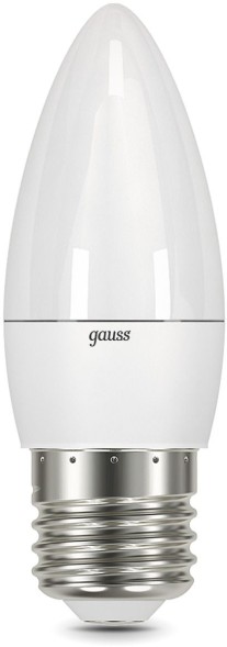 Лампа светодиодная Gauss 103102307 6.5Вт цок.:E27 свеча 220B 6500K св.свеч.бел.хол. (упак.:10шт)