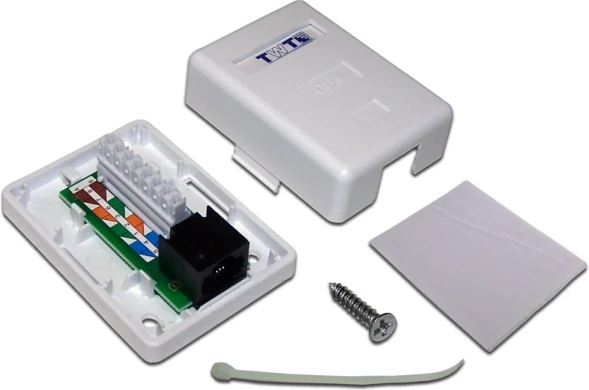 Розетка Lanmaster TWT-SM1-45/6-WH настен. RJ45 1 кат.6 UTP бел.