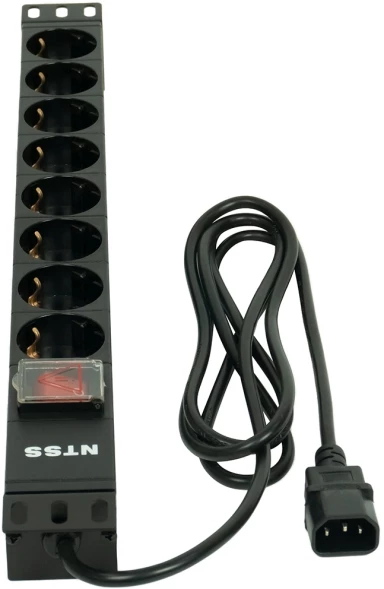 Блок распределения питания NTSS NTSS-PDU-DA1017 гор.размещ. 8xSchuko базовые 10A C14 2м