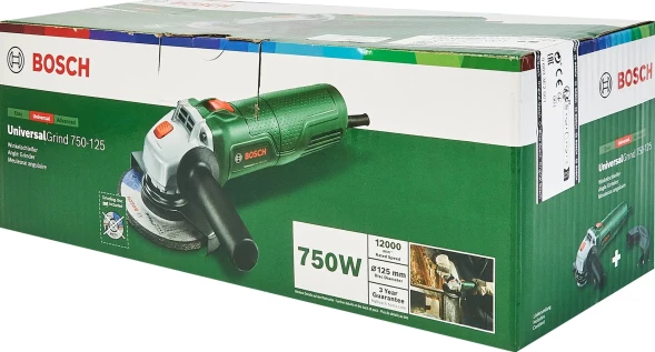 Углошлифовальная машина Bosch PWS 750-125 750Вт 12000об/мин рез.шпин.:M14 d=125мм (06033E2001)