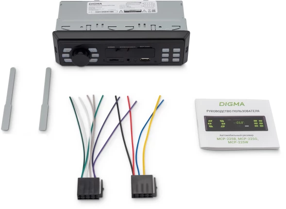 Автомагнитола Digma MCP-225G 1DIN 2x45Вт v5.0 AUX 2
