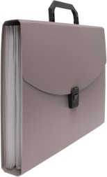 Портфель Бюрократ -BPP13GREY 13 отдел. A4 пластик 0.7мм серый