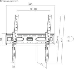 Кронштейн для телевизора Ultramounts UM845 черный 32"-75" макс.45кг настенный наклон