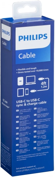 Кабель Philips DLC9060 USB Type-C (m)-USB Type-C (m) 1.2м черный коробка (упак.:1шт)
