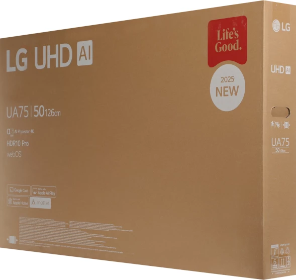 Телевизор LED LG 50&amp;quot; 50UA75009LA.ARUG черный 4K Ultra HD 60Hz DVB-T DVB-T2 DVB-C DVB-S DVB-S2 USB WiFi Smart TV