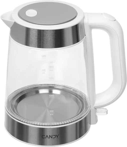 Чайник электрический Candy CK-301 1.8л. 2200Вт белый корпус: стекло/пластик (QA0090M00RU)